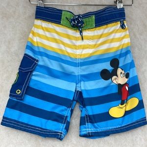 Size 4/5 Mickey Mouse beach swimsuit, Very cute Boys Swim Trunks.